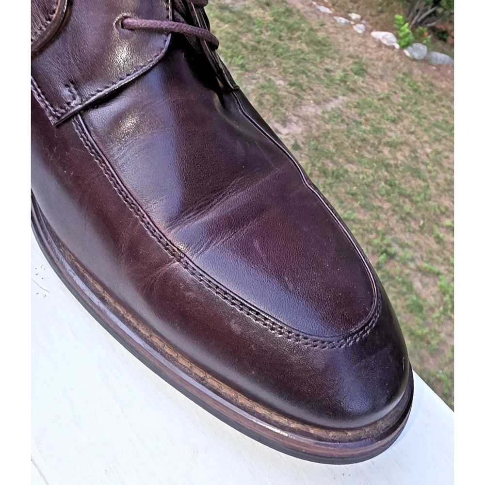 CALTO Men's Invisible Height Increasing Elevator Dress Shoes Brown Leather 11